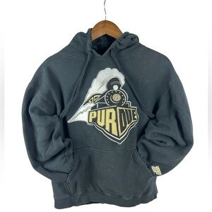 Vintage Purdue Boilermakers Hoodie Black Gold Train Logo Sz L